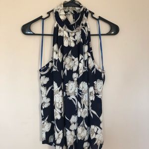 Sienna Sky High-neck Sleeveless Floral Blouse